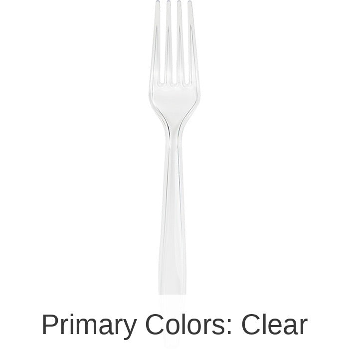 600/Case Bulk Clear Plastic Forks
