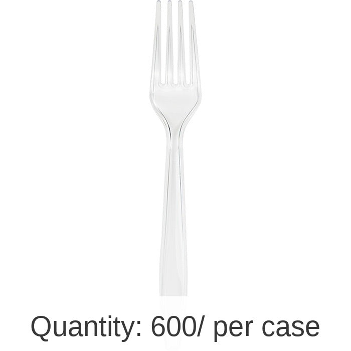 600/Case Bulk Clear Plastic Forks