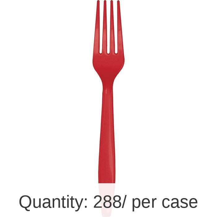 288/Case Bulk Classic Red Plastic Forks