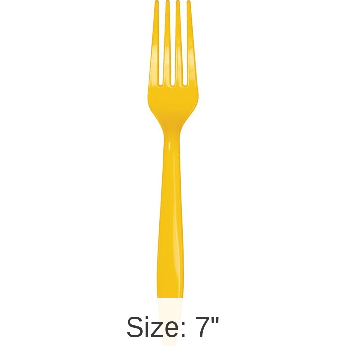 288/Case Bulk School Bus Yellow Plastic Forks