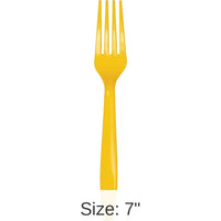 288/Case Bulk School Bus Yellow Plastic Forks