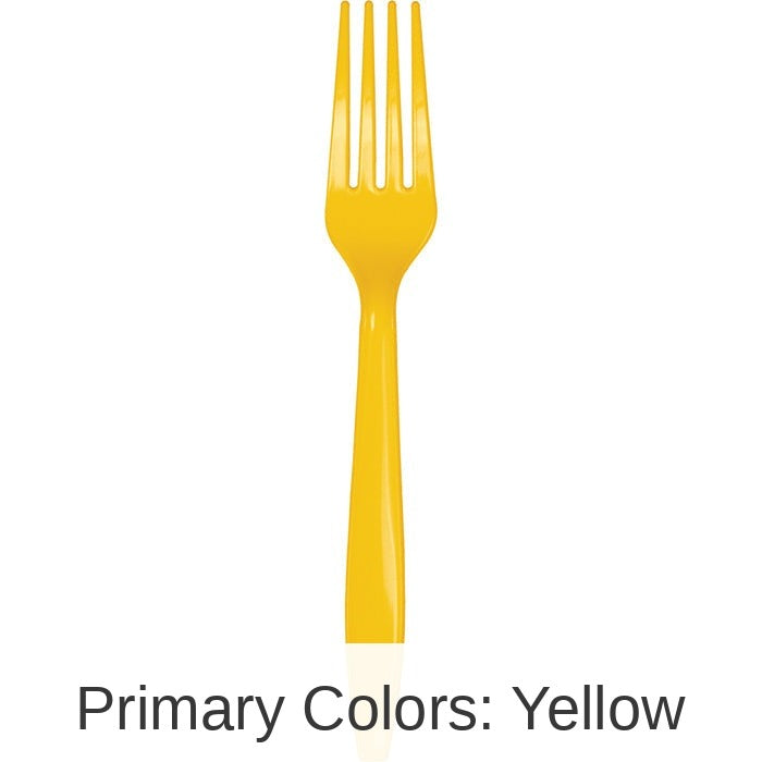 288/Case Bulk School Bus Yellow Plastic Forks