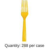 288/Case Bulk School Bus Yellow Plastic Forks
