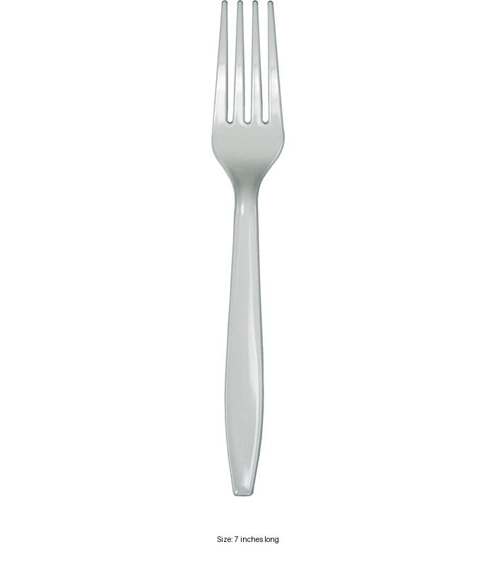 288/Case Bulk Shimmering Silver Plastic Forks