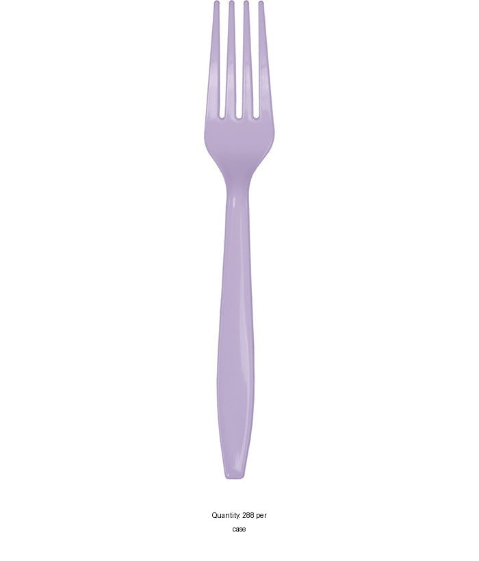 288/Case Bulk Luscious Lavender Plastic Forks