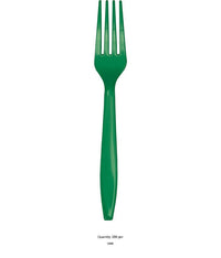 288/Case Bulk Emerald Green Plastic Forks