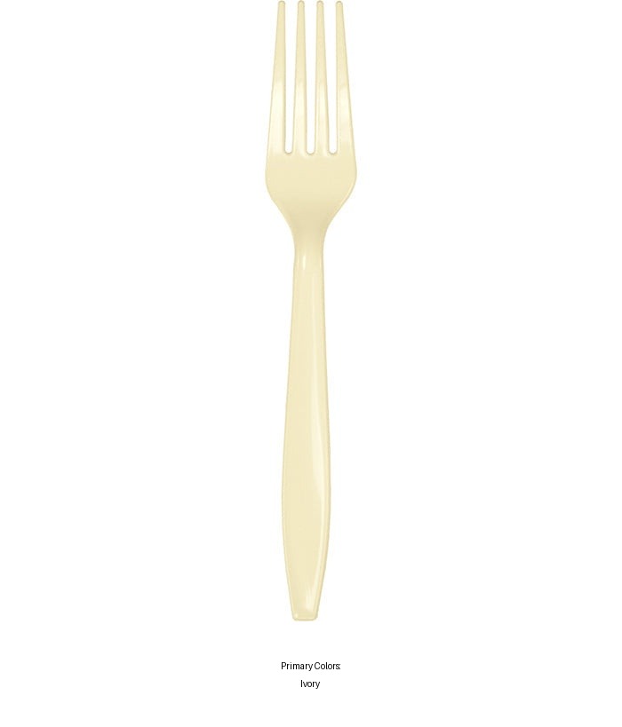 288/Case Bulk Ivory Plastic Forks