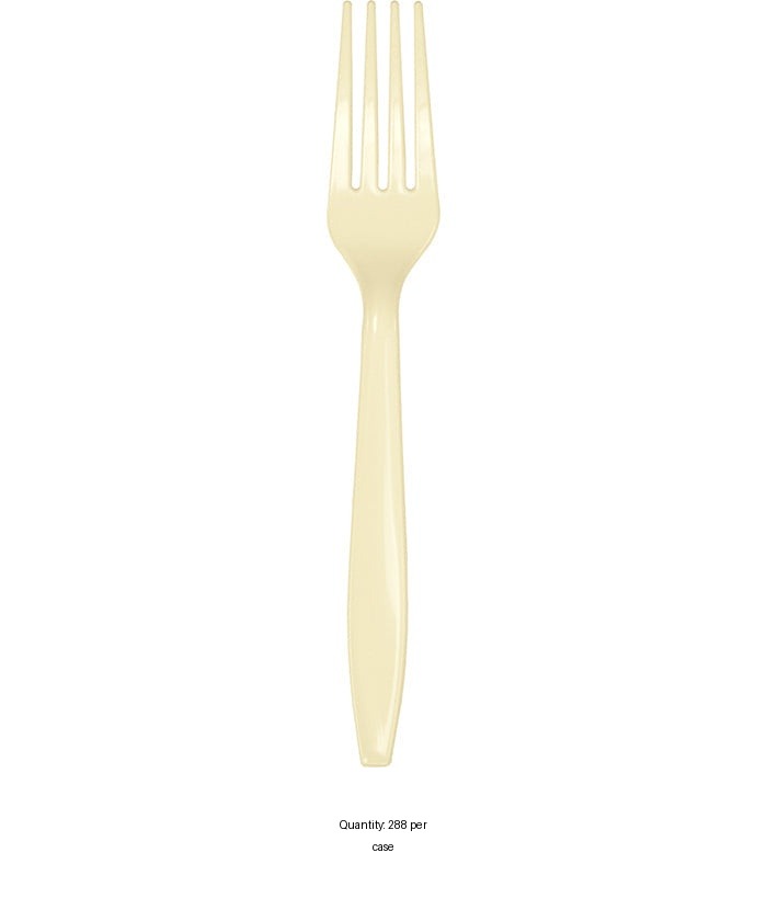 288/Case Bulk Ivory Plastic Forks