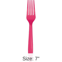 288/Case Bulk Hot Magenta Plastic Forks