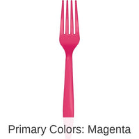 288/Case Bulk Hot Magenta Plastic Forks