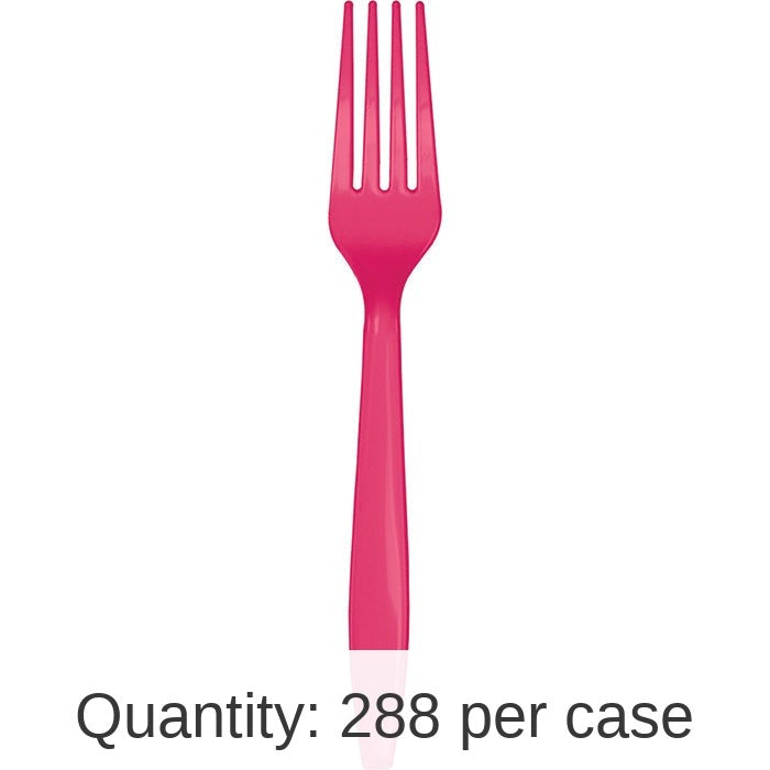 288/Case Bulk Hot Magenta Plastic Forks