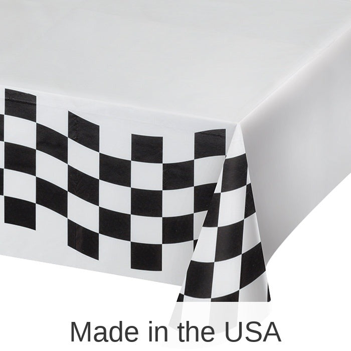 12/Case Bulk Black and White Check Paper Table Covers