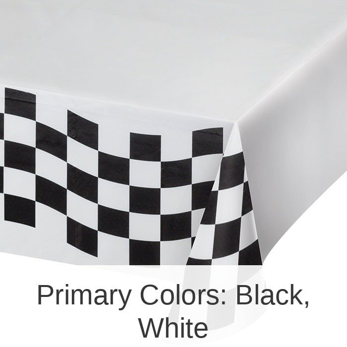 12/Case Bulk Black and White Check Paper Table Covers