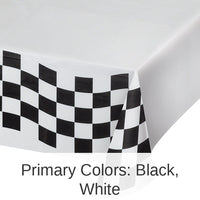12/Case Bulk Black and White Check Paper Table Covers