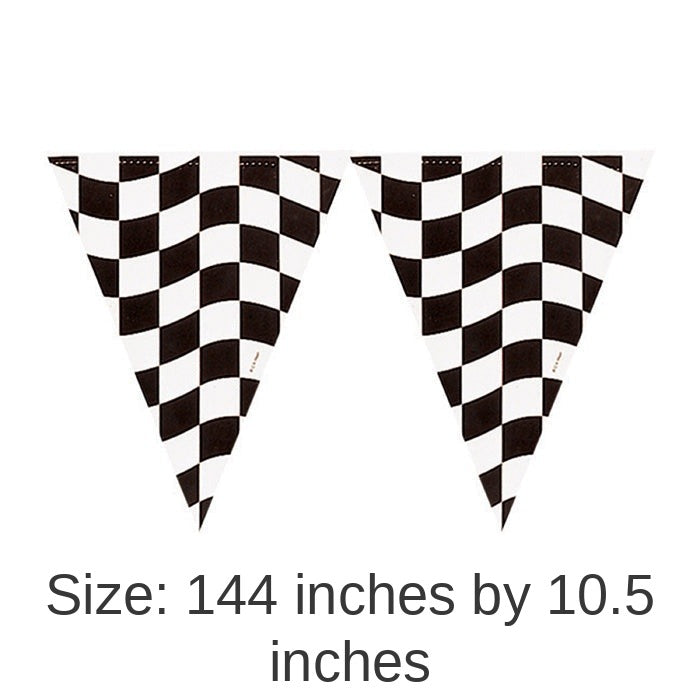 12/Case Bulk Black and White Check Banners