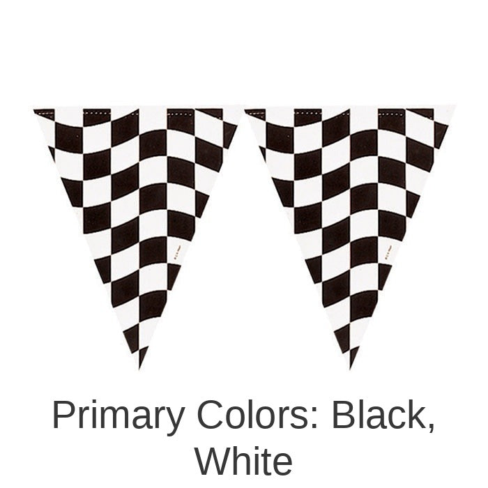 12/Case Bulk Black and White Check Banners
