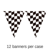 12/Case Bulk Black and White Check Banners