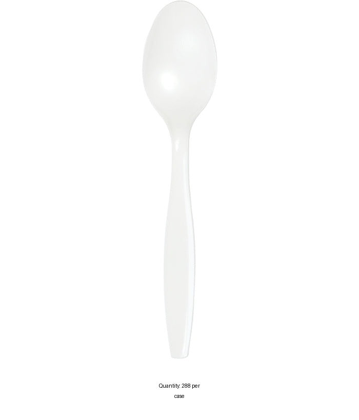 288/Case Bulk White Plastic Spoons