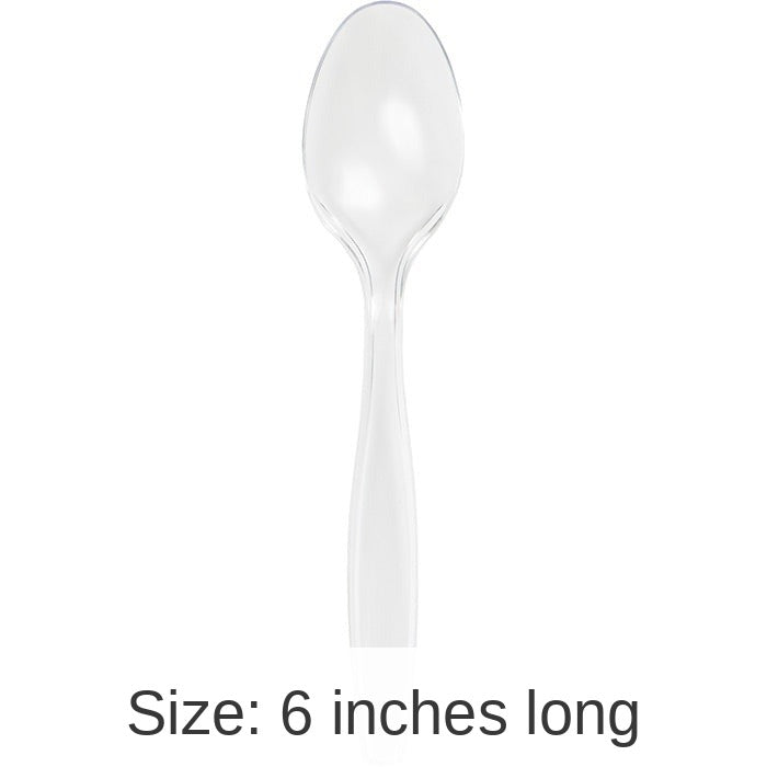 600/Case Bulk Clear Plastic Spoons
