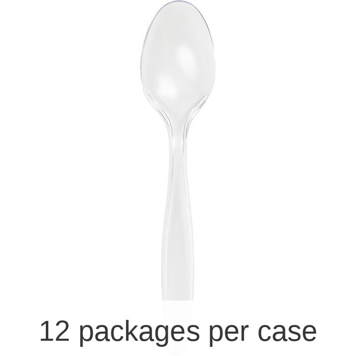 600/Case Bulk Clear Plastic Spoons