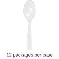 600/Case Bulk Clear Plastic Spoons