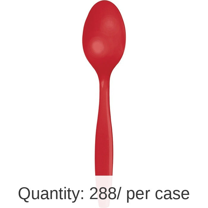 288/Case Bulk Classic Red Plastic Spoons