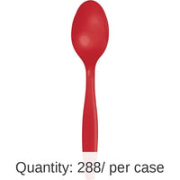 288/Case Bulk Classic Red Plastic Spoons