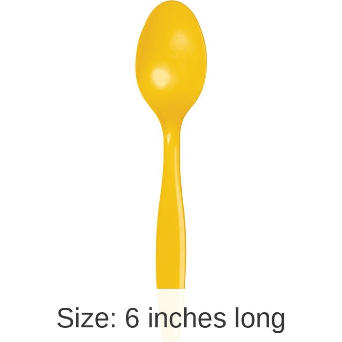 288/Case Bulk School Bus Yellow Plastic Spoons