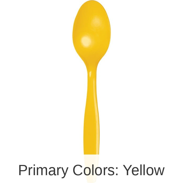 288/Case Bulk School Bus Yellow Plastic Spoons