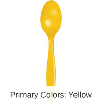 288/Case Bulk School Bus Yellow Plastic Spoons
