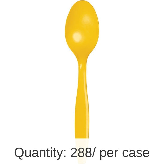 288/Case Bulk School Bus Yellow Plastic Spoons