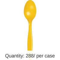 288/Case Bulk School Bus Yellow Plastic Spoons