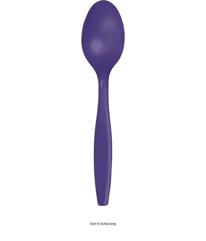 288/Case Bulk Purple Plastic Spoons