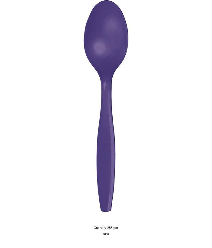 288/Case Bulk Purple Plastic Spoons
