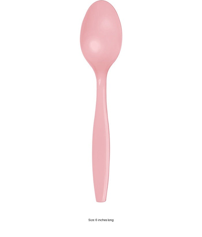 288/Case Bulk Classic Pink Plastic Spoons