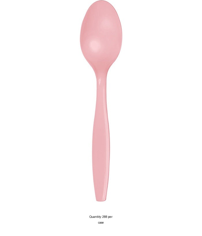 288/Case Bulk Classic Pink Plastic Spoons