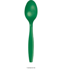 288/Case Bulk Emerald Green Plastic Spoons