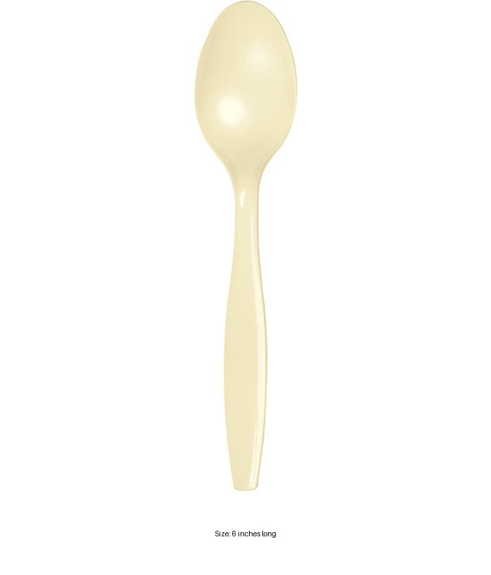 288/Case Bulk Ivory Plastic Spoons