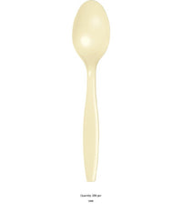 288/Case Bulk Ivory Plastic Spoons