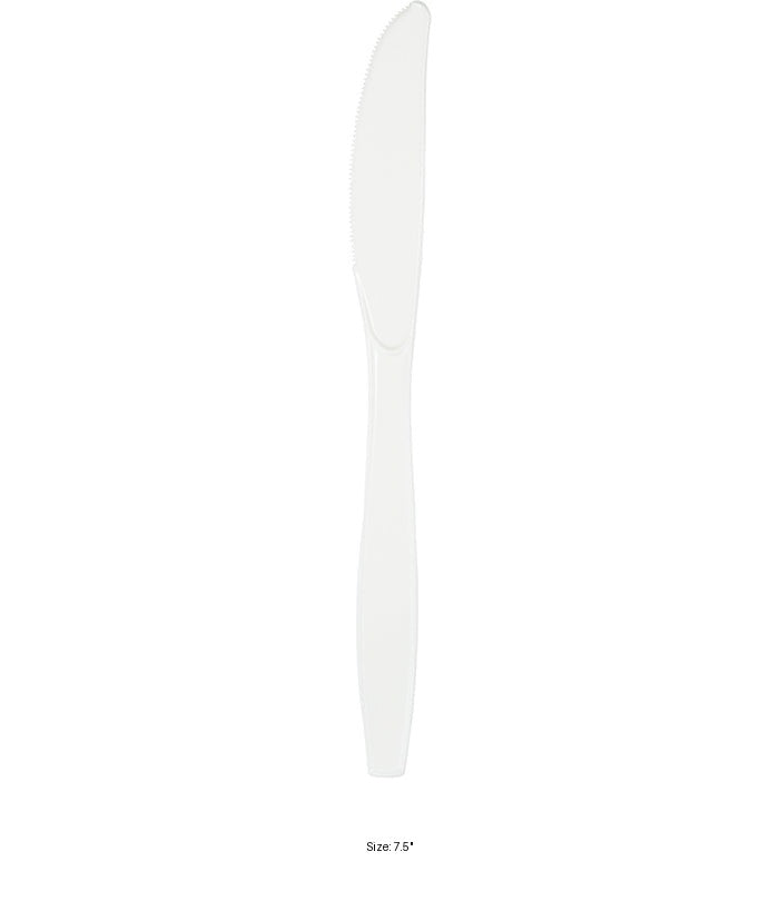288/Case Bulk White Plastic Knives
