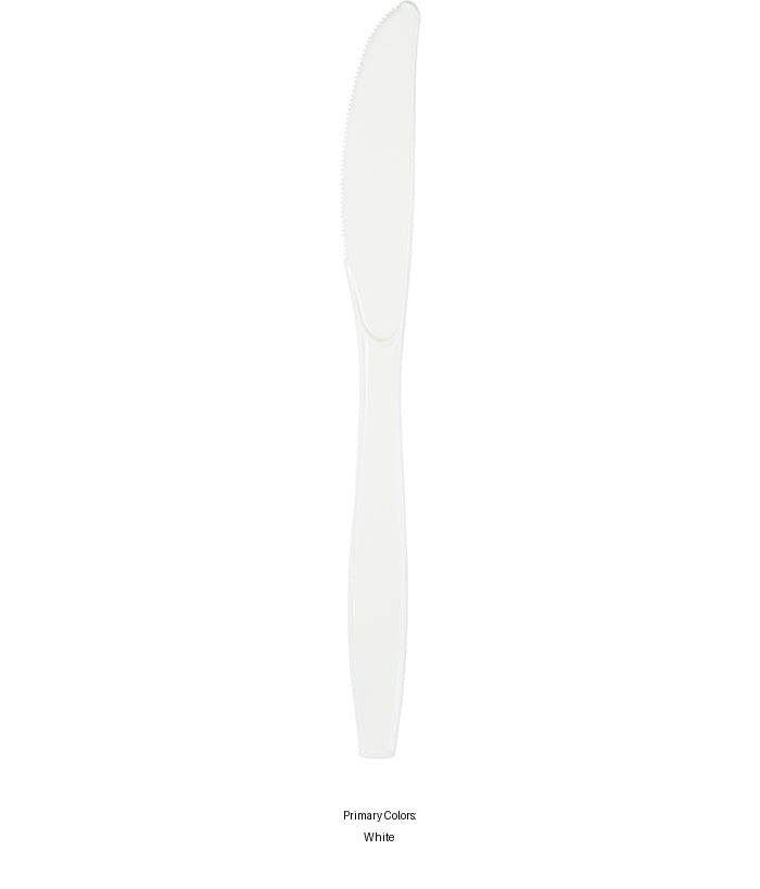 288/Case Bulk White Plastic Knives