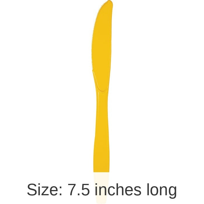 288/Case Bulk School Bus Yellow Plastic Knives