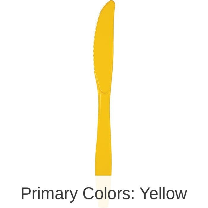 288/Case Bulk School Bus Yellow Plastic Knives