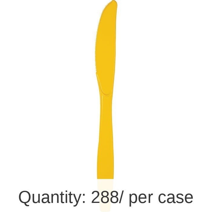 288/Case Bulk School Bus Yellow Plastic Knives