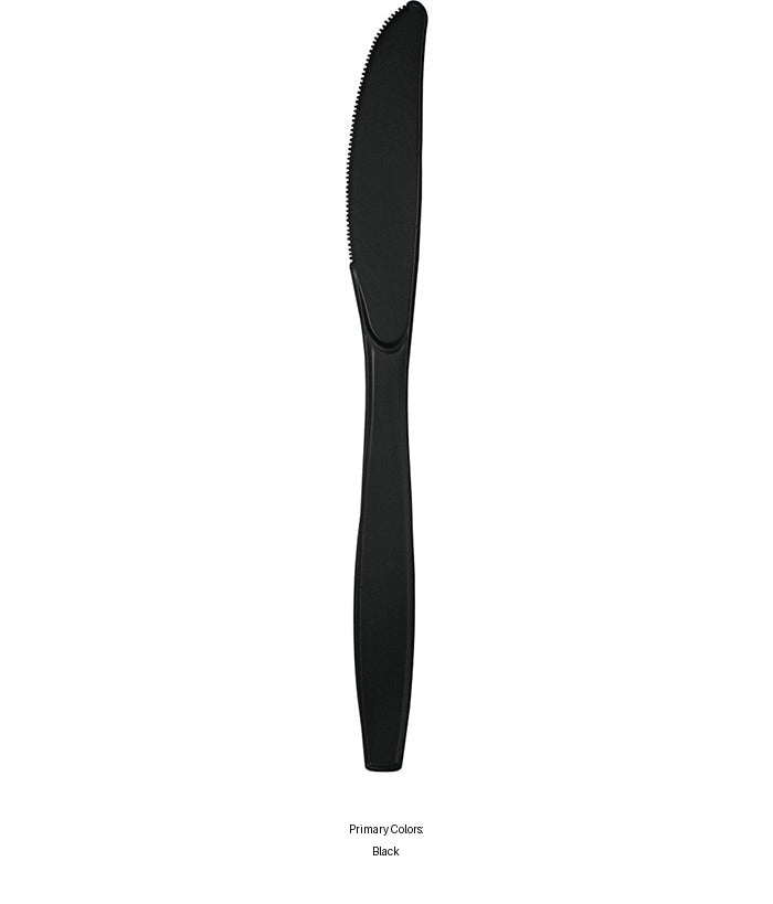 288/Case Bulk Black Velvet Plastic Knives