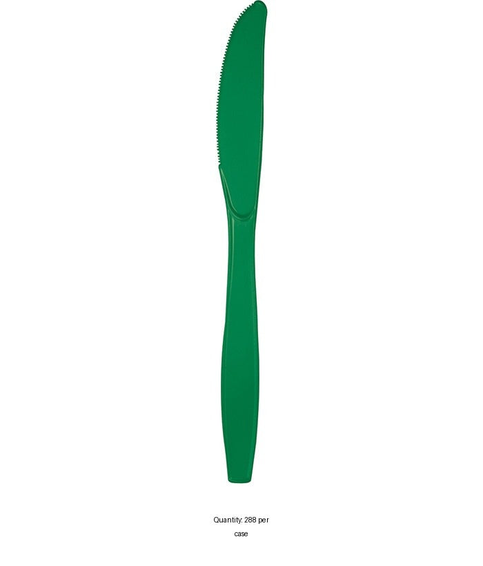 288/Case Bulk Emerald Green Plastic Knives