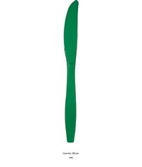 288/Case Bulk Emerald Green Plastic Knives