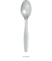 288/Case Bulk Shimmering Silver Plastic Spoons