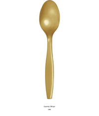 288/Case Bulk Glittering Gold Plastic Spoons