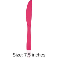 288/Case Bulk Hot Magenta Plastic Knives